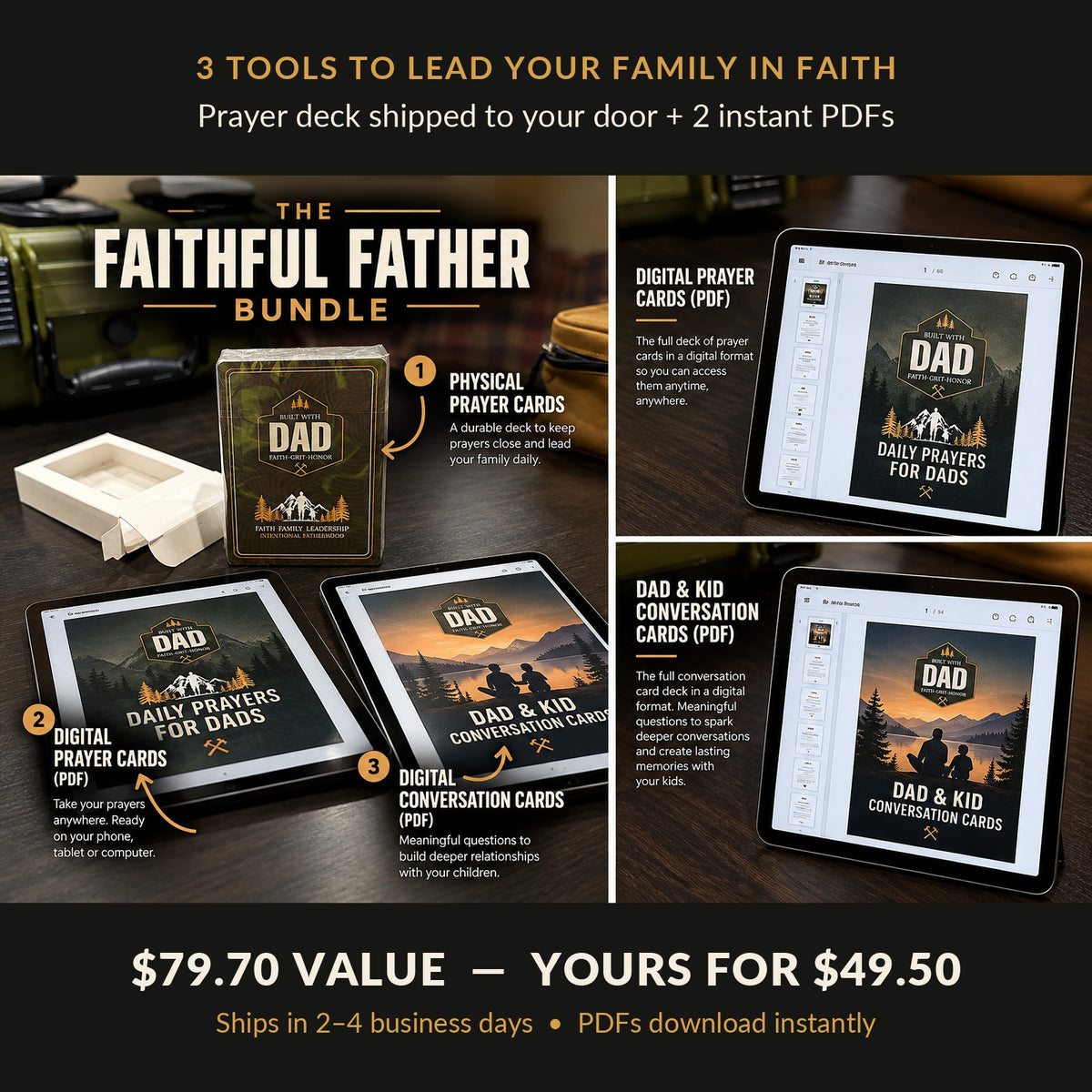 The Faithful Father Bundle: physical prayer deck plus 2 instant PDFs, $79.70 value for $49.50